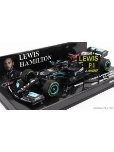   Minichamps - Mercedes Gp F1 W12 Mercedes M12 Eq Power+ Team Amg Petronas Motorsport Formula One N 44 Winner Sotchi Russian Gp 2021 Lewis Hamilton - 100Th Victory F1 With Pit Board Black Green