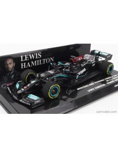   Minichamps - Mercedes Gp F1 W12 Mercedes M12 Eq Power+ Team Amg Petronas Motorsport Formula One N 44 Winner Qatar Gp 2021 Lewis Hamilton Black Green