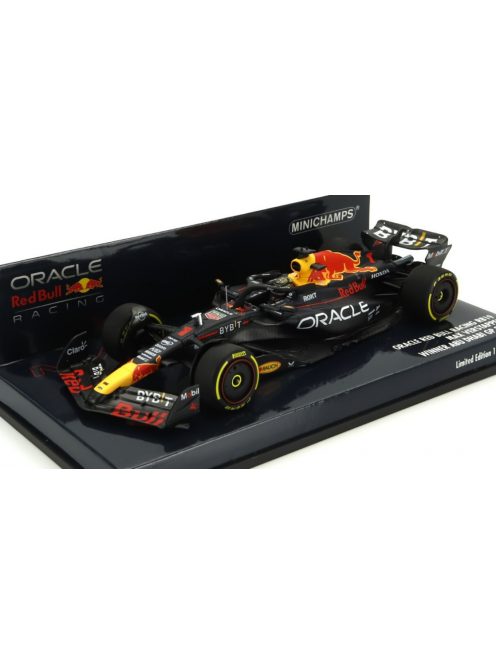 Minichamps - RED BULL F1  RB19 TEAM ORACLE RED BULL RACING N 1 WORLD CHAMPION WINNER ABU DHABI GP 2023 MAX VERSTAPPEN MATT BLUE