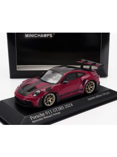   Minichamps - PORSCHE 911 992 GT3 RS COUPE WEISSACH PACKAGE 2024 - GOLD RIMS RUBY RED BLACK