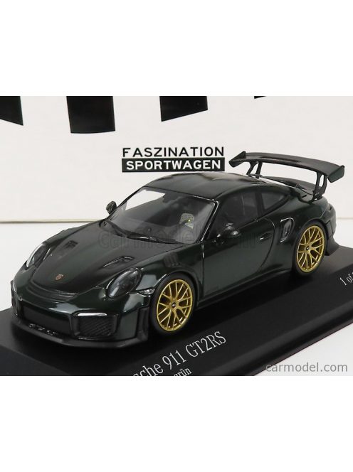 Minichamps - Porsche 911 991-2 Gt2 Rs Coupe 2018 - Gold Rims British Racing Green