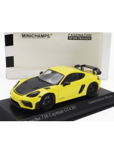   Minichamps - PORSCHE 718 (982) CAYMAN GT4 RS 2021 - BLACK RIMS YELLOW BLACK