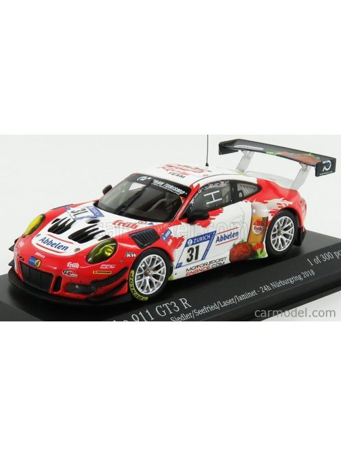 Minichamps - Porsche 911 991 Gt3 R Frikadelli Racing Team N 31 24H Nurburgring 2018 N.Siedler - M.Seefried - F.F.Laser - M.Jaminet Red White