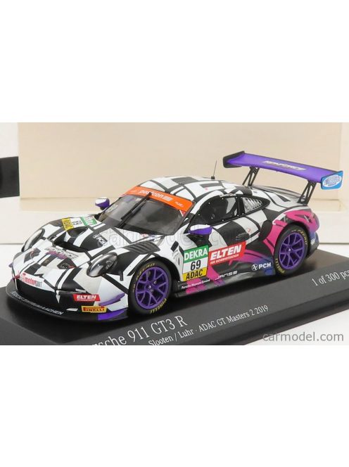 Minichamps - Porsche 911 991-2 Gt3-R Iron Force By Ring Police Team N 69 Adac Gt Masters Race Most 2019 J.E.Slooten - L.Luhr White Black Red