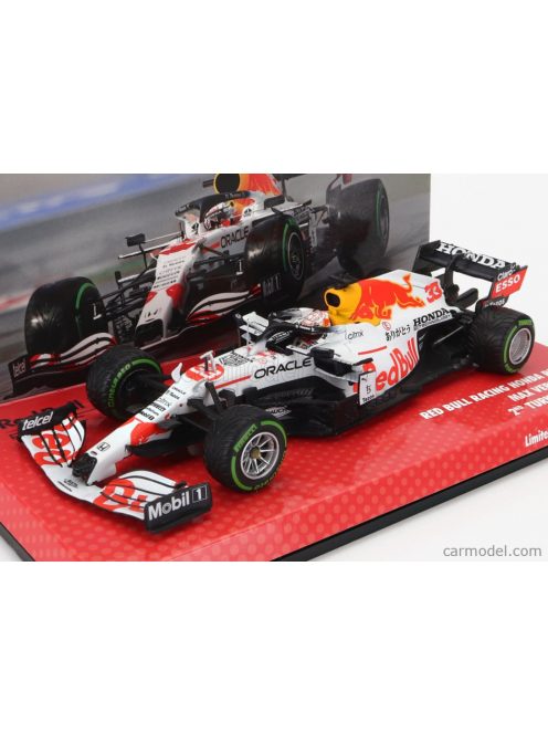 Minichamps - Red Bull F1 Rb16B Honda Ra620H Team Aston Martin N 33 World Champion 2Nd Turkish Gp 2021 Max Verstappen White Red