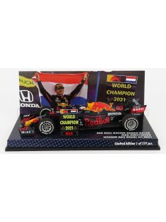   Minichamps - RED BULL F1  RB16B HONDA RA620H TEAM ASTON MARTIN N 33 WINNER ABU DHABI GP WITH PIT BOARD WORLD CHAMPION 2021 MAX VERSTAPPEN MATT BLUE YELLOW RED