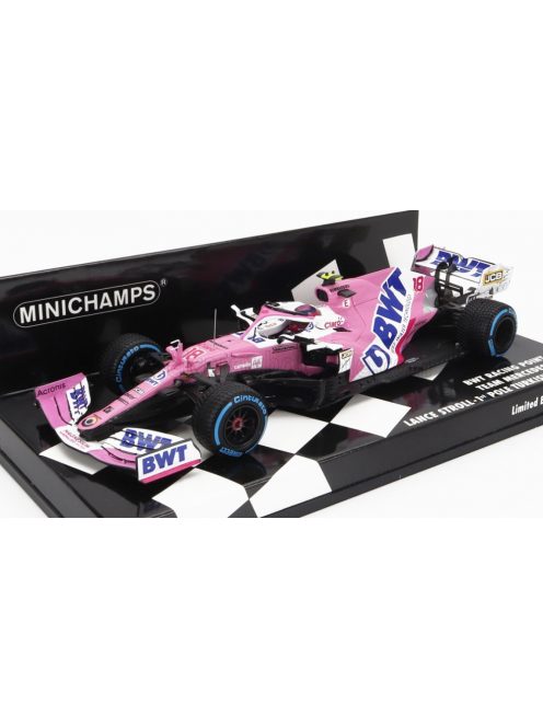 Minichamps - MERCEDES BWT F1  RP20 TEAM SPORTPESA RACING POINT N 18 POLE POSITION TURKISH GP 2020 LANCE STROLL MATT PINK BLUE