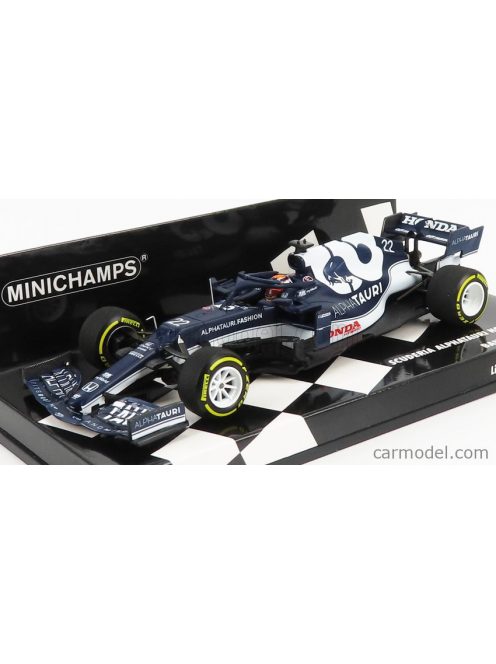 Minichamps - Alpha Tauri F1 At02 Honda Ra620H Team Alpha Tauri N 22 Bahrain Gp 2021 Yuki Tsunoda White Blue