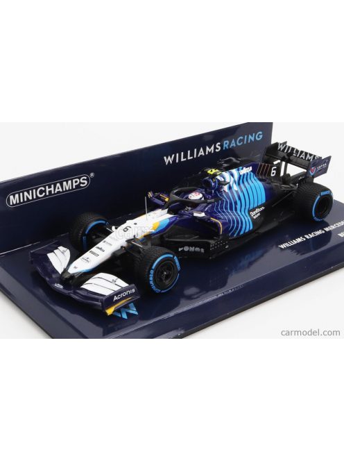 Minichamps - Williams F1 Fw43B Mercedes M12 Eq Power+ Team Williams Racing N 6 Belgium Gp 2021 Nicholas Latifi White Light Blue