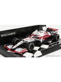   Minichamps - Alfa Romeo F1 C41 Team Orlen Racing N 7 Last Race Abu Dhabi Gp 2021 Kimi Raikkonen White Red Met