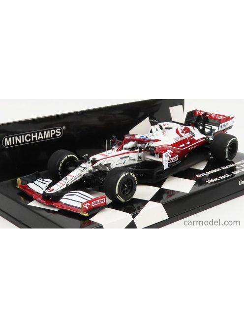 Minichamps - Alfa Romeo F1 C41 Team Orlen Racing N 7 Last Race Abu Dhabi Gp 2021 Kimi Raikkonen White Red Met