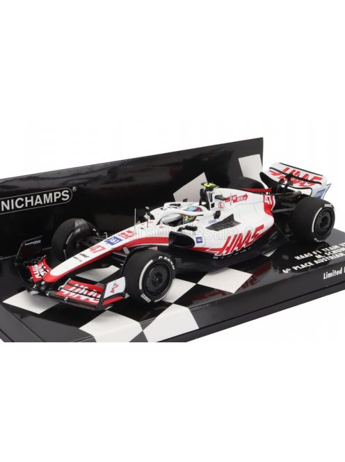 Minichamps - HAAS F1  VF-22 TEAM HAAS N 47 6th AUSTRIAN GP 2022 MICK SCHUMACHER WHITE BLACK RED