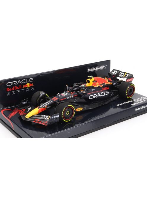 Minichamps - RED BULL F1  RB18 TEAM ORACLE RED BULL RACING N 11 HUNGARIAN GP 2022 SERGIO PEREZ MATT BLUE YELLOW RED