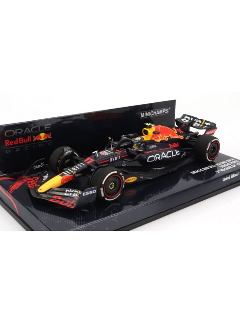 Minichamps - RED BULL F1  RB18 TEAM ORACLE RED BULL RACING N 11 2nd BELGIUM GP 2022 SERGIO PEREZ MATT BLUE YELLOW RED