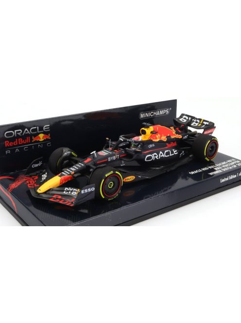 Minichamps - RED BULL F1  RB18 TEAM ORACLE RED BULL RACING N 1 WORLD CHAMPION WINNER DUTCH GP 2022 MAX VERSTAPPEN MATT BLUE YELLOW RED