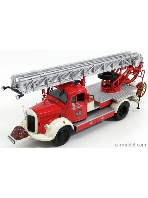 Minichamps - Mercedes Benz L3500 Dl17 Truck Scala Feuerwehr Bensheim 1950 Red Silver