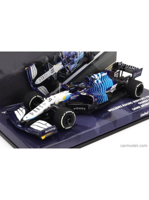 Minichamps - Williams F1 Fw43B Mercedes M12 Eq Power+ Team Williams Racing N 63 Saudi Arabia Gp 2021 George Russel White Light Blue