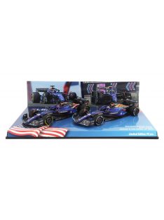   Minichamps - WILLIAMS SET 2X F1  FW45 TEAM WILLIAMS RACING GULF N 23 LAS VEGAS USA GP 2023 + N 23 AUSTIN USA GP 2023 ALEXANDER ALBON BLUE BLACK