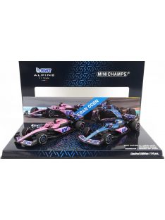   Minichamps - RENAULT SET 2X F1  A523 TEAM BWT ALPINE N 31 8th MIAMI GP 2023 + N 31 BAHRAIN GP 2023 ESTEBAN OCON BLUE BLACK PINK