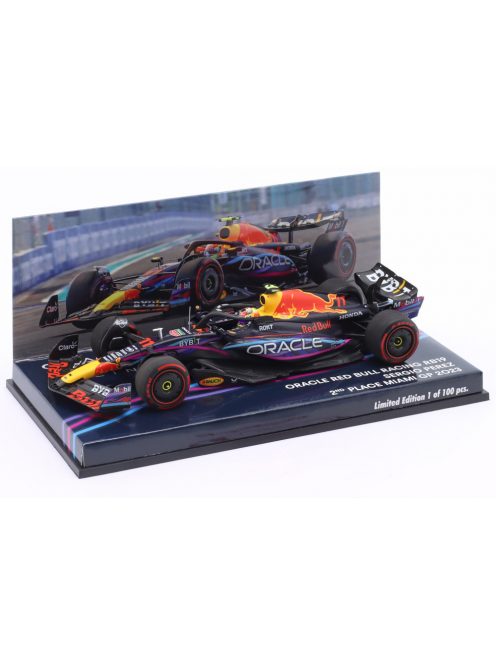 Minichamps - RED BULL F1  RB19 TEAM ORACLE RED BULL RACING N 11 2nd MIAMI GP 2023 SERGIO PEREZ MATT BLUE