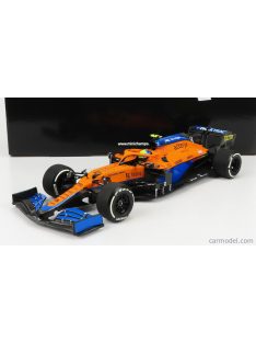   Minichamps - Mclaren F1 Mcl35L Mercedes M12 Eq Power+ Team Mclaren N 4 2Nd Italy Gp 2021 Lando Norris Orange Light Blue