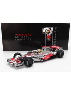   Minichamps - McLAREN F1  MP4/23 TEAM VODAFONE McLAREN MERCEDES N 22 WORLD CHAMPION BRAZILIAN GP WITH RAIN TIRES 2008 LEWIS HAMILTON SILVER RED