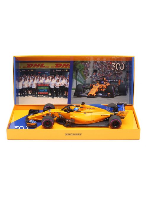 Minichamps - McLAREN F1  MCL33 TEAM MCLAREN N 14 300th FORMULA ONE CANADIAN GP 2018 FERNANDO ALONSO ORANGE BLUE