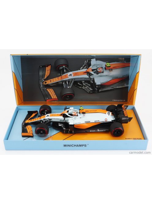 Minichamps - Mclaren F1 Mcl35L Mercedes M12 Eq Power+ Team Mclaren N 4 3Rd Monaco Gp 2021 Lando Norris Orange Light Blue