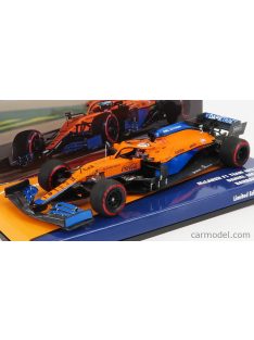   Minichamps - Mclaren F1 Mcl35L Mercedes M12 Eq Power+ Team Mclaren N 3 7Th Bahrain Gp 2021 Daniel Ricciardo Orange Blue