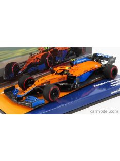   Minichamps - Mclaren F1 Mcl35L Mercedes M12 Eq Power+ Team Mclaren N 4 4Th Bahrain Gp 2021 Lando Norris Orange Blue