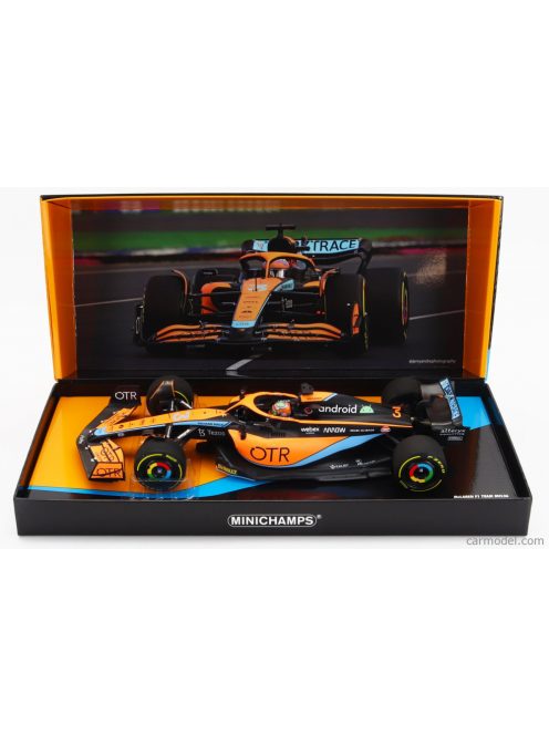 Minichamps - Mclaren F1 Mcl36 Mercedes Team Mclaren N 3 Australian Gp 2022 Daniel Ricciardo Orange Light Blue