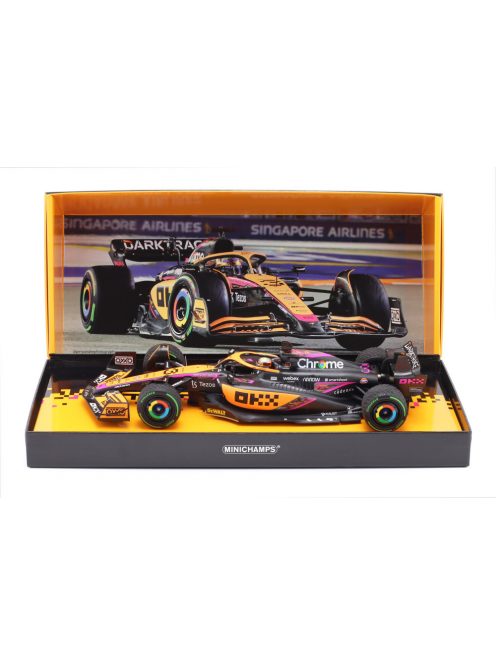 Minichamps - McLAREN  F1  MCL36 MERCEDES TEAM MCLAREN N 3 5th SINGAPORE GP 2022 DANIEL RICCIARDO ORANGE LIGHT BLUE