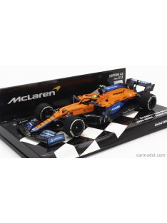   Minichamps - Mclaren F1  Mcl35L Mercedes M12 Eq Power+ Team Mclaren N 4 French Gp 2021 Lando Norris Orange Light Blue