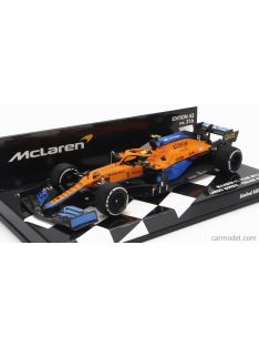   Minichamps - Mclaren F1  Mcl35L Mercedes M12 Eq Power+ Team Mclaren N 4 2Nd Italy Gp 2021 Lando Norris Orange Light Blue