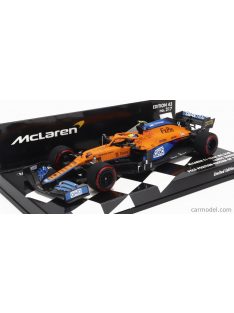   Minichamps - Mclaren F1  Mcl35L Mercedes M12 Eq Power+ Team Mclaren N 4 Pole Position Sotchi Russian Gp 2021 Lando Norris Orange Light Blue