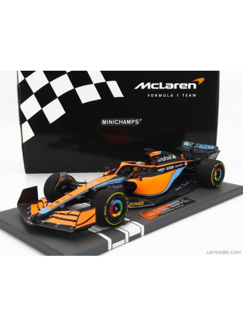 Minichamps - Mclaren F1  Mcl36 Mercedes Team Mclaren N 3 Bahrain Gp 2022 Daniel Ricciardo Orange Light Blue