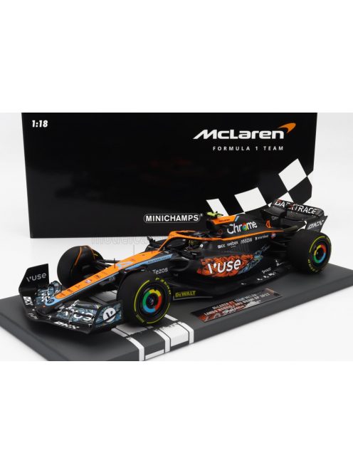 Minichamps - McLAREN  F1  MCL36 MERCEDES TEAM MCLAREN N 4 ABU DHABI GP 2022 LANDO NORRIS ORANGE LIGHT BLUE