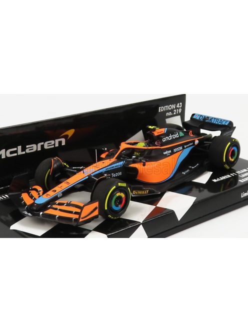 Minichamps - McLAREN  F1  MCL36 MERCEDES TEAM MCLAREN N 4 BAHRAIN GP 2022 LANDO NORRIS ORANGE LIGHT BLUE