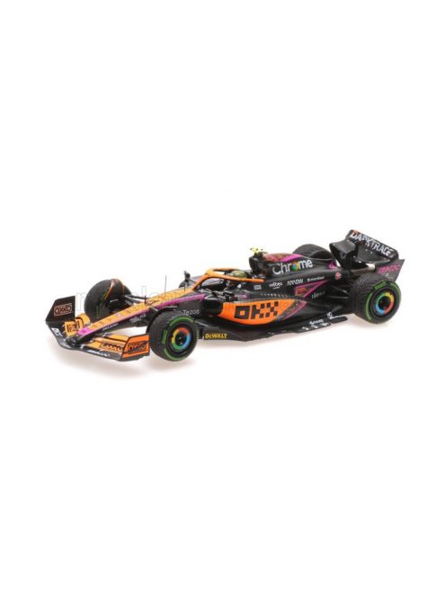 Minichamps - McLAREN  F1  MCL36 MERCEDES TEAM MCLAREN N 4 SINGAPORE GP 2022 LANDO NORRIS ORANGE LIGHT BLUE