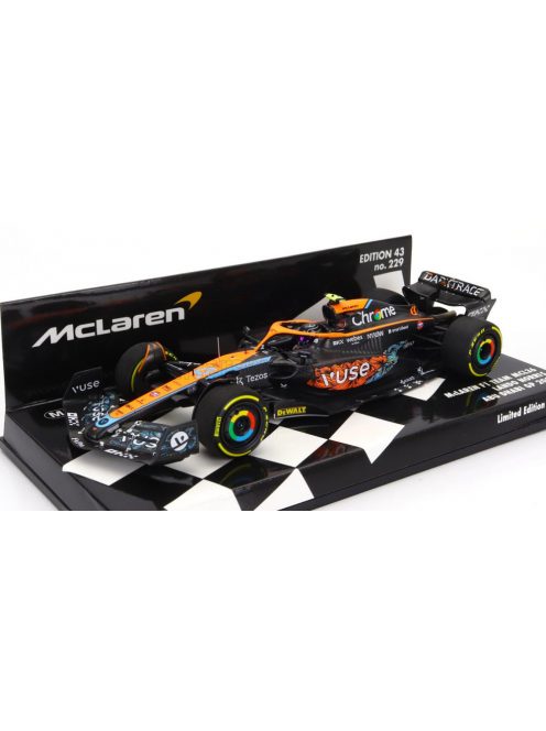 Minichamps - McLAREN F1  MCL36 MERCEDES TEAM MCLAREN N 4 ABU DHABI GP 2022 LANDO NORRIS ORANGE LIGHT BLUE