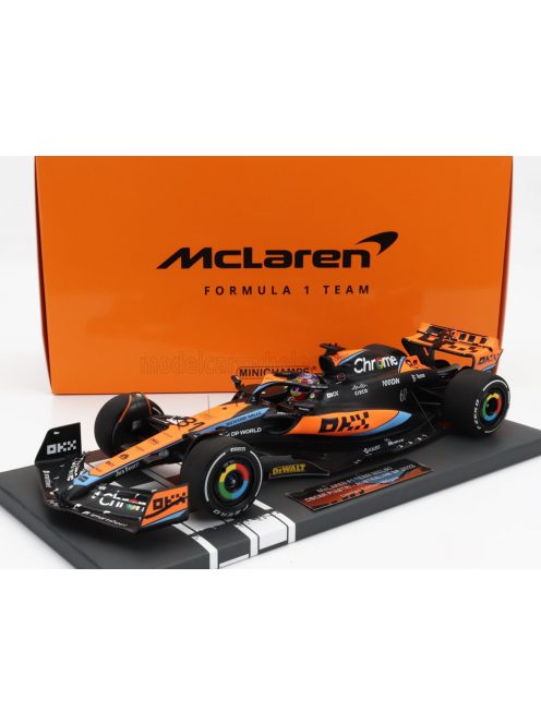 Minichamps - McLAREN F1  MCL60 TEAM McLAREN N 81 AUSTRALIAN GP 2023 OSCAR PIASTRI ORANGE BLACK BLUE