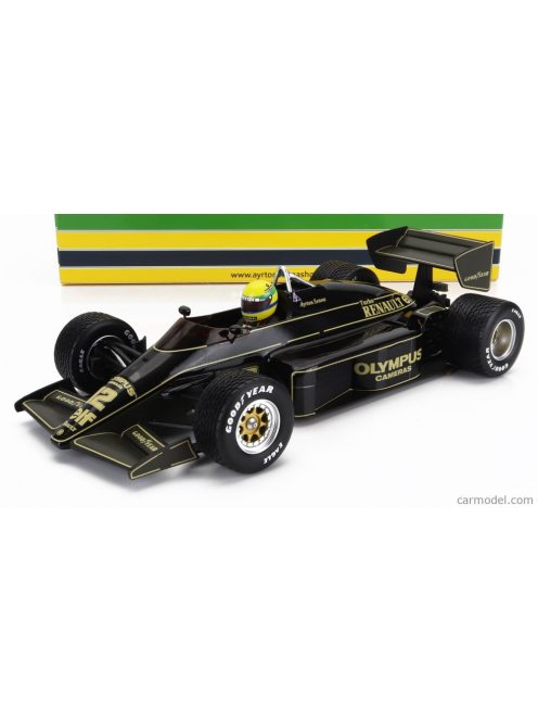 Minichamps - Lotus F1 97T Renault Turbo N 12 Winner Portugal Gp With Rain Tires 1985 Ayrton Senna Black Gold