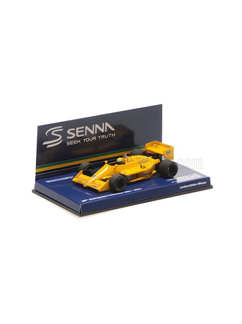 Minichamps - LOTUS F1  HONDA 99T N 12 WINNER MONACO GP DIRTY VERSION 1987 AYRTON SENNA - FIRST VICTORY F1 MONACO GP YELLOW