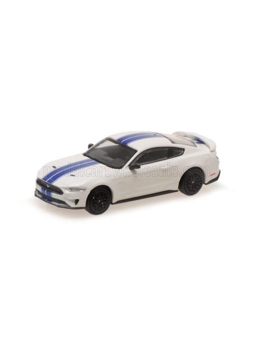 Minichamps - FORD USA MUSTANG COUPE 2018 WHITE BLUE