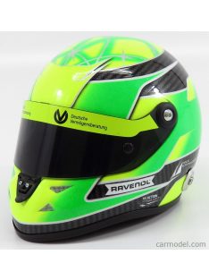   Mini Helmet - Schuberth Helmet F3 Casco Helmet Dallara Team Theodore Racing - Prema Powerteam N 4 European Champion 2018 Mick Schumacher Green Yellow