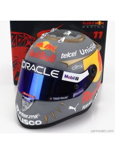   Mini Helmet - Schuberth Helmet F1 Casco Helmet Red Bull Rb18 Team Oracle Red Bull Racing N 11 Brazilian Gp 2022 Sergio Perez Matt Grey Yellow