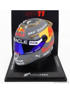   Mini Helmet - Schuberth Helmet F1 Casco Helmet Red Bull Rb18 Team Oracle Red Bull Racing N 11 Brazilian Gp 2022 Sergio Perez Matt Grey Yellow