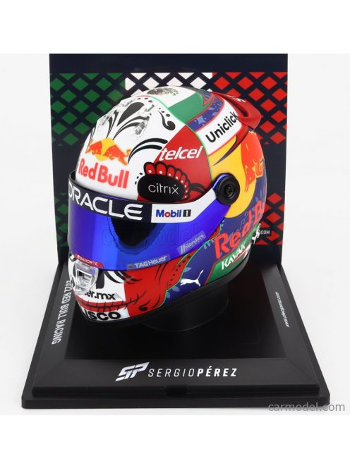 Mini Helmet - Schuberth Helmet F1 Casco Helmet Red Bull Rb18 Team Oracle Red Bull Racing N 11 2Nd Japan Gp 2022 Sergio Perez White Silver