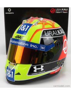   Mini Helmet - Schuberth Helmet F1 Casco Helmet Vf-21 Team Uralkali N 47 British Silverstone Gp 2021 Mick Schumacher Green Red Black Yellow