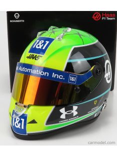   Mini Helmet - Schuberth Helmet F1 Casco Helmet Vf-22 Team Haas N 47 Season 2022 Mick Schumacher Green Black Yellow